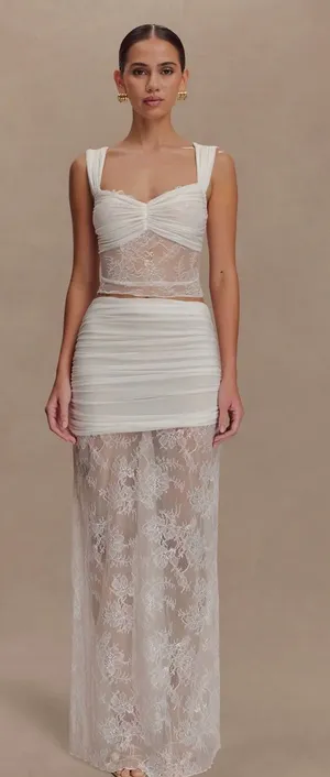 Meshki Guinevere Lace and Mesh Maxi Two-Piece Set thumbnail 1