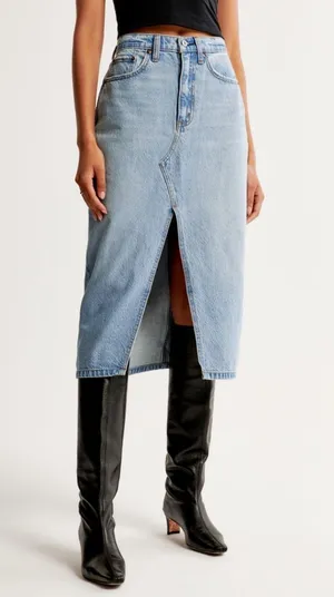 Abercrombie Jean Midi Skirt thumbnail 5