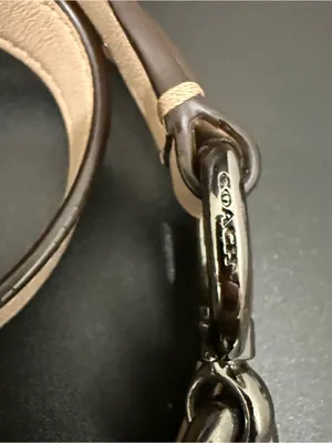 COACH Cream Beige Smooth Leather Gunmetal Hardware Replacement Strap Crossbody thumbnail 3