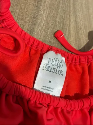 Wild Fable high‎ leg cheeky tie bikini bottoms red size medium thumbnail 5