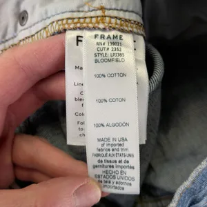 FRAME Le‎ Pegged Jean Bloomfield Distressed High Rise Straight Jeans 24 LPJ385 thumbnail 7