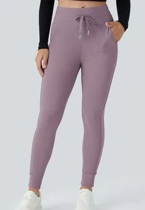 Halara NWT Plush High Waisted Drawstring Side Pocket Plain Full Length Joggers thumbnail 1