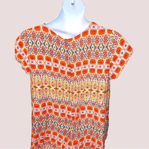 Cynthia Rowley orange and blue print top! thumbnail 5