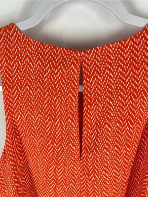 Gap Orange Print Swing Tank Dress Size M‎ Sleeveless Pockets thumbnail 10