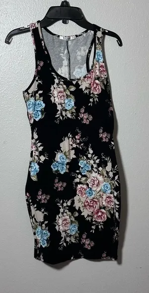 Papaya Women black Party Sleeveless floral Bodycon dress size‎ small thumbnail 1