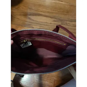 American‎ Eagles Tote Bag Vintage 90s Burgundy Canvas Wood Buckle NWT OS Retro thumbnail 7