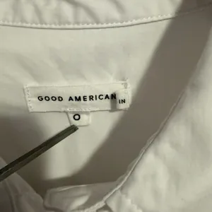 Good American *The Good Shirt* Women's 0 XS White Oxford Oversized Preppy Loose thumbnail 3