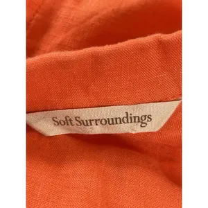Soft Surroundings 1X Coral Orange 100% Linen Tunic Top Relaxed Back Buttons thumbnail 7