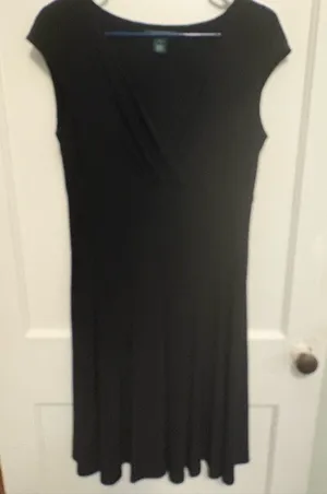 Lauren by Ralph Lauren black slight flair to skirt with thumbnail 1