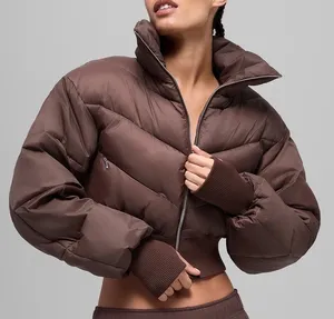 Alo Yoga Cropped Atmosphere Puffer Brownstone XS thumbnail 1