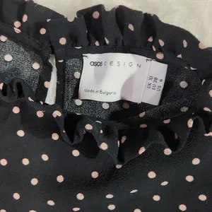 ASOS Women's short sleeve‎ mock neck oversized jumpsuit black pink dots size 6 thumbnail 5