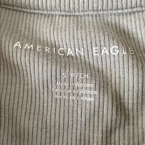 American Eagle Crop Tank Top Womens Small Sage Green Ribbed Sleeveless Casual thumbnail 2