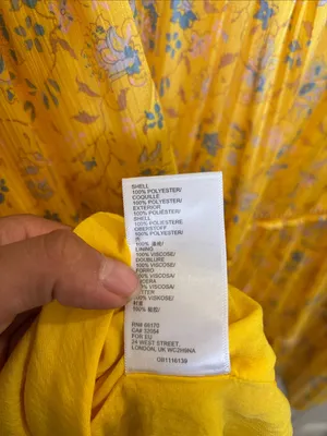 Urban Outfitters Yellow Floral Tiered Babydoll Mini Dress XS thumbnail 6