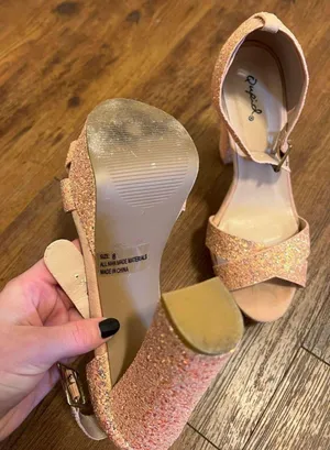 Qupid Pink Sparkle Platform Heels thumbnail 6