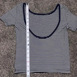 Dazy x StarSeries white & black horizontal striped top in size M. thumbnail 4