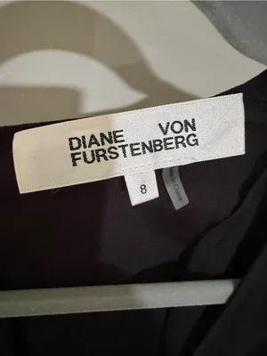 Diane Von Furstenberg Black Wrap Mini Romper with White Piping thumbnail 5