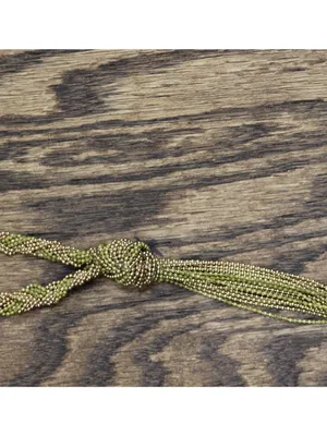 NEW Fashion Braided Twist Seed Bead Knot Tassel Necklace Gold / Green 24" + 3.5" thumbnail 3
