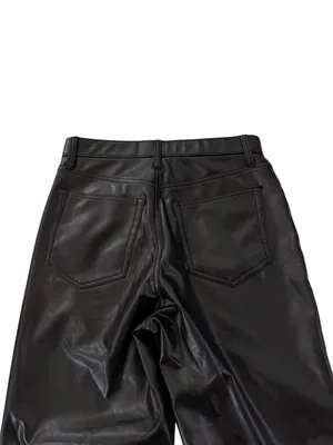Abercrombie Curve Love High Rise 90s Relaxed Vegan Leather Pant Black Size 26 thumbnail 11