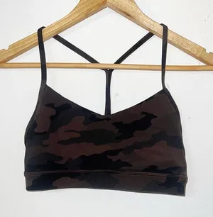 Lululemon Women's Camouflage Y Back Sports Bra - Black & Brown thumbnail 1