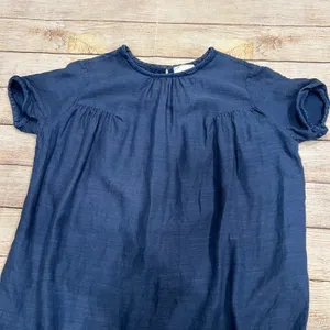 Aritzia Wilfred Le‎ Fou Blue Linen Blend Tunic Dress Size S Short Sleeve Casual thumbnail 2