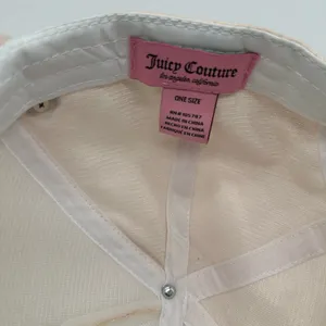 Juicy Couture Pearl Rhinestone Beige Baseball Cap Glam Sparkle Bling Women's Hat thumbnail 7