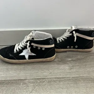 Golden Goose Mid Star Black High Top Skater Sneakers Streetwear Italian Size 37 thumbnail 2