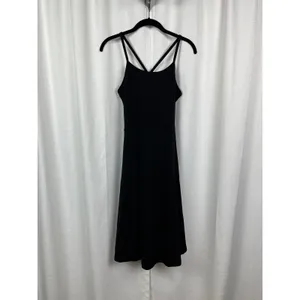 PACT Organic Black Organic Cotton Fit&Flare Midi Dress Sz.L NWT thumbnail 6