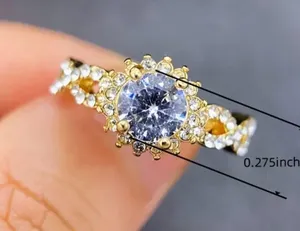 Gorgeous Round Gold CZ Statement Ring Size 7 thumbnail 3