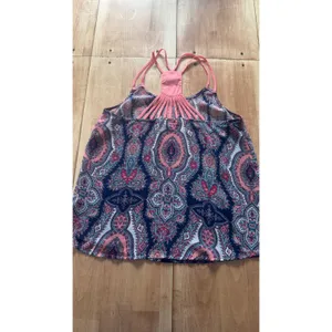 Charming‎ Charlie Navy Coral Paisley Strappy Racerback Tank Top Womens Medium thumbnail 4