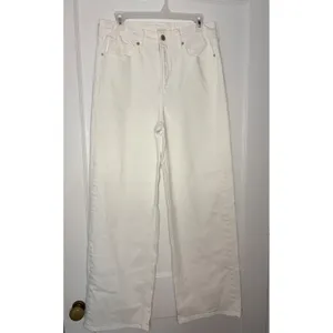 Old Navy Sky-Hi Wide Leg Jeans White Extra High Rise Denim Pants Womens 8 thumbnail 2