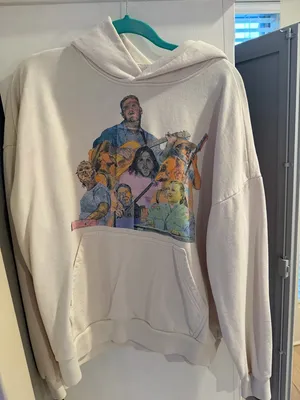 This is a Zach Bryan Quittin' Time Tour cream hoodie - size Small! thumbnail 1