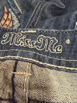 Miss Me Dark Blue‎ Bootcut Jeans with Wing Embroidery 32 thumbnail 7