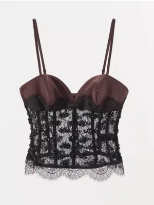Zara Sequin Lace Corset Top (S) thumbnail 5