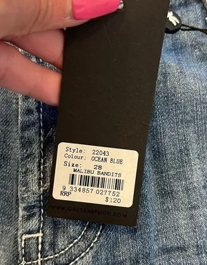 One Teaspoon NWT Malibu Bandits Shorts - Ocean Blue thumbnail 4