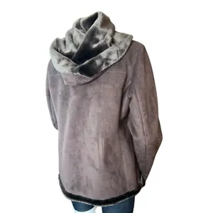 Jones New York Womens Brown Long Sleeve Hooded Fleece Full-Zip Jacket Size M thumbnail 3