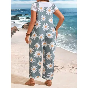 Overalls Harem Pants Adjustable Strap Ethnic Floral Jumpsuits Wild Leg XL Loose Fit Cure Rompers VTG design thumbnail 3