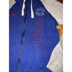Nike Chicago Cubs Women's Blue Zip Up Hoodie Sz S Small‎ Thin Soft thumbnail 2