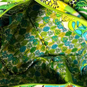 Vera Bradley lime up Quilted Cotton Duffel Bag Green Floral Weekend Travel thumbnail 8
