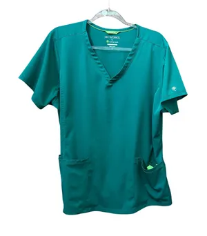Healing Hands HH Works Hunter Green Scrub Top Size 1X Stretch Nursing Healthcare thumbnail 1