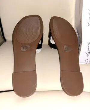 Kensie brand flat sandals feature a black braided design and a square toe. thumbnail 4