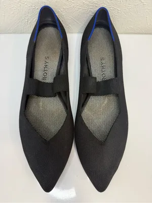 Rothy’s Black Pointed Toe Mary Jane Knit Flats Size 12 thumbnail 1