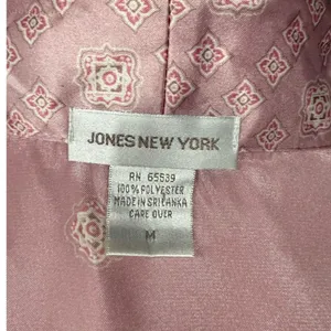 Vintage Jones New York Womens Robe Pink Pattern Shawl Collar Tie Waist‎ M thumbnail 4