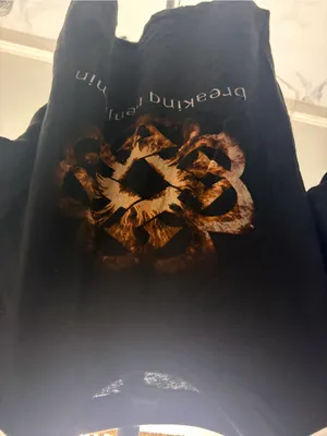 Tultex Breaking Benjamin Black Short-Sleeve Graphic Tee with Burnt Orange Emblem thumbnail 1