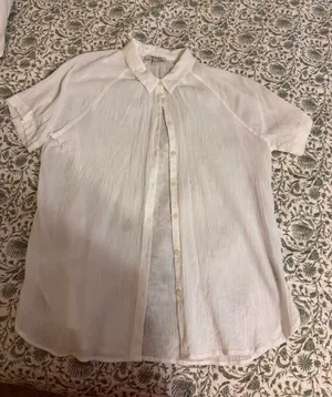 Madewell White Short Sleeve Button-Up Blouse thumbnail 1