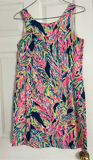 Lilly Pulitzer Navy, Pink & Lime Sleeveless Shift Dress thumbnail 1