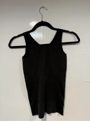 Black V-Neck Tummy Control Ruched Tank Top thumbnail 3