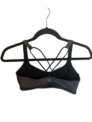 Lululemon Heathered Black and Gray Free To Be Sports Bra thumbnail 2