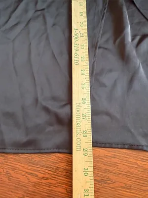 HALARA Black Satin Draped Midi Skirt faux wrap size 12 thumbnail 9