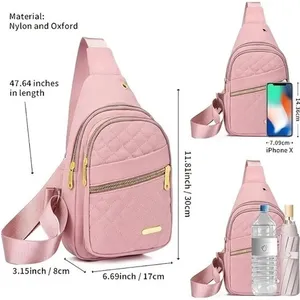 Contemporary Multiple‎ Compartment Sling Bag Handbag Crossbody Black Audio Port thumbnail 6