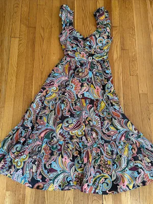 Love the Label Anthropologie Lindsey print ruffle maxi dress paisley S liberty thumbnail 3